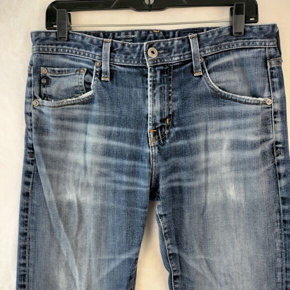 Adriano Goldschmied Jeans Mens 32x34 Blue Matchbox Slim Straight Dark Wash Denim - Picture 5 of 16